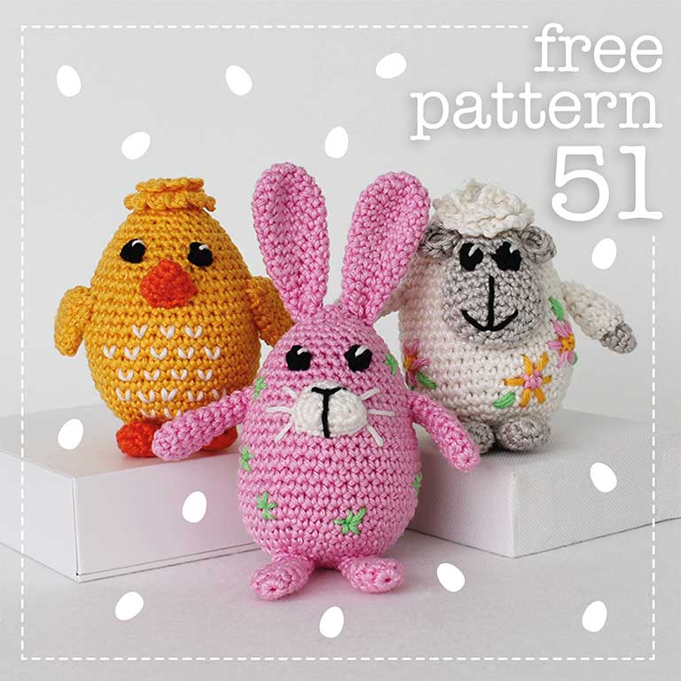 Amigurumi Crochet Animals: Easter chick, lamb and bunny Crochet